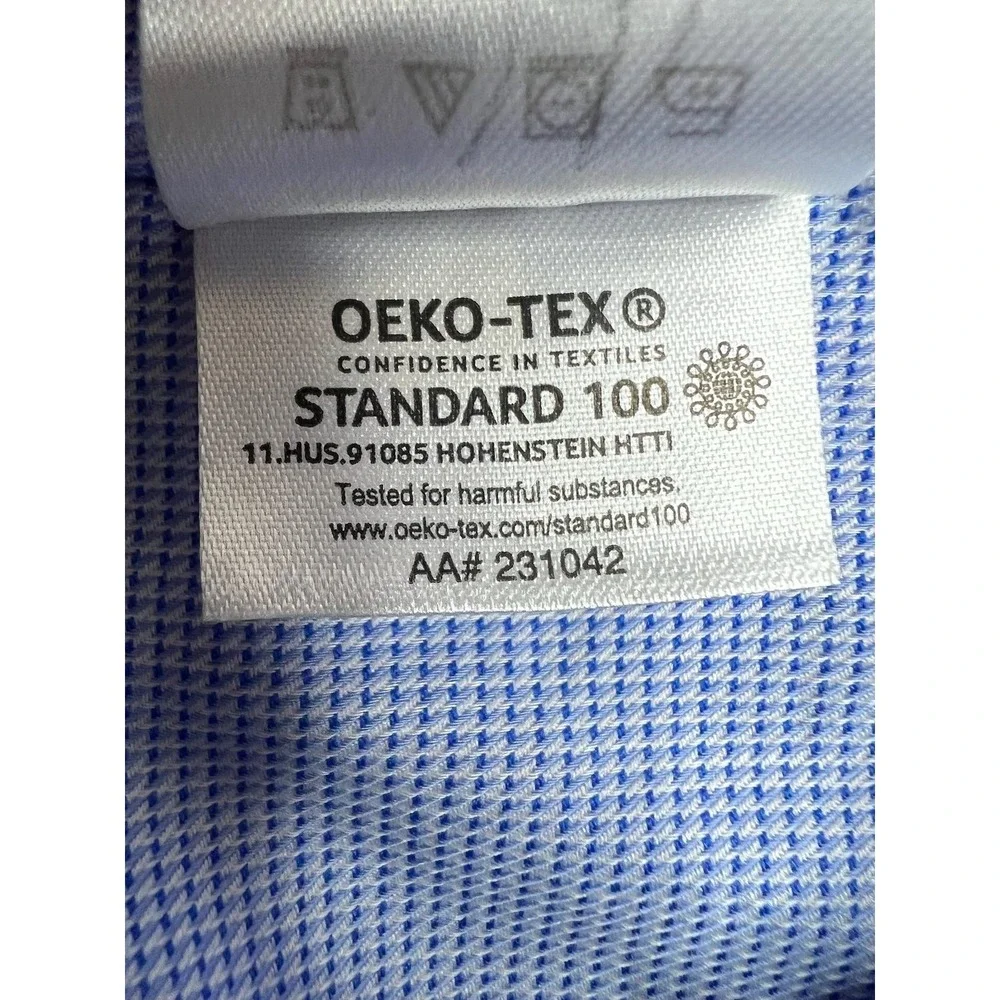 Michael Kors Shirt Mens Large Blue Slim Fit Long Sleeve Dress Button Front - Picture 7 of 10